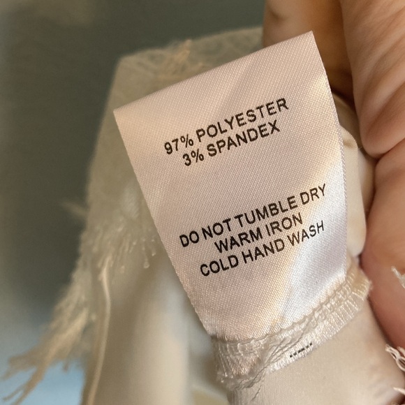 INAMORE Womens Size M Mariposa Little White Dress Mini Lace Appliqué Flowers - Picture 10 of 16